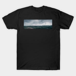 Landscape Panorama with Wind Turbines T-Shirt